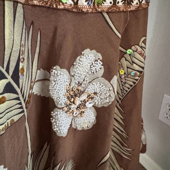 Vtg Ku De Ta Skirt Floral Shell Asymmetrical Handkerchief S Mermaid Boho Fairy‎ - Picture 4 of 7